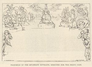 为Penny Post设计的Mulready Envelope的传真 作者 威廉·穆雷迪（William Mulready）